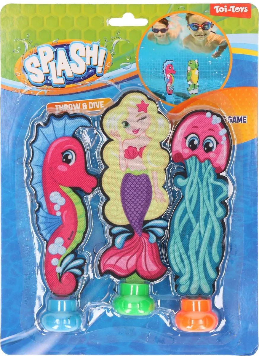Toi-Toys Duikspeelgoed Set 3 Stuks - Zeepaardje/Zeemeermin/Kwal