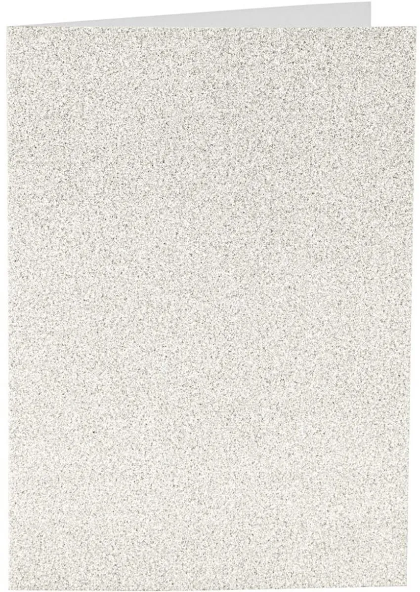 Creativ Company Kaarten & Enveloppen A6 Glitter Wit - 4 Stuks