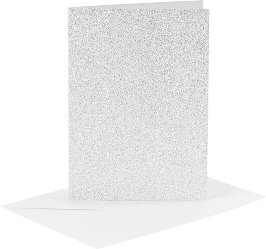 Creativ Company Kaarten & Enveloppen A6 Glitter Wit