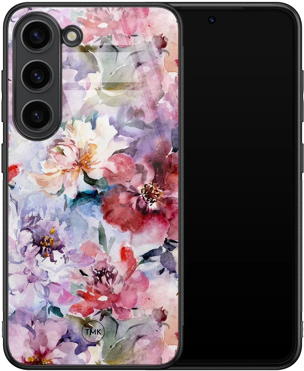 Casevibes Hoesje Samsung Galaxy S23 Bloemen Acryl - Paars