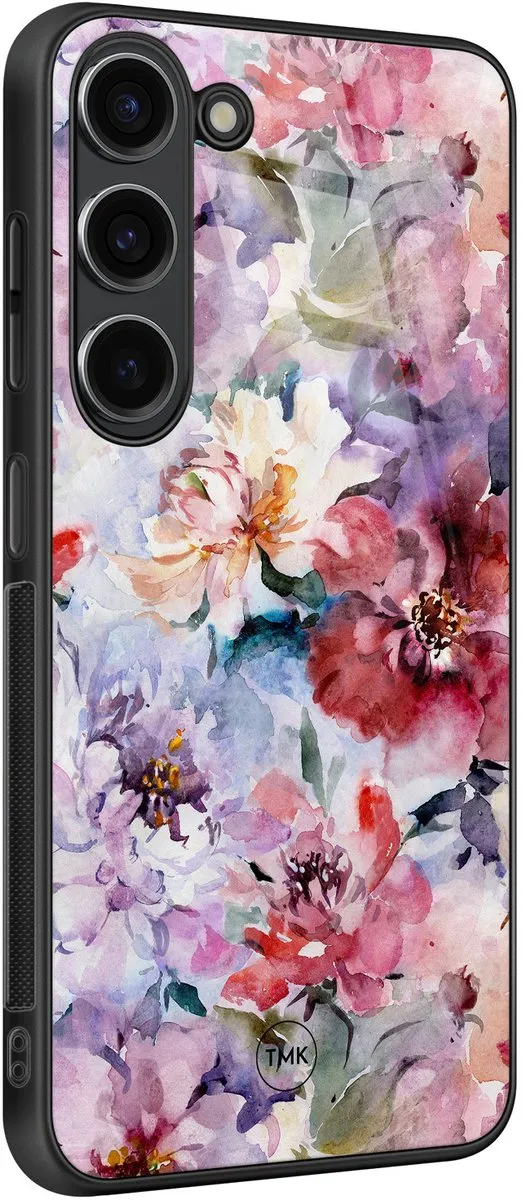 Casevibes Hoesje Samsung Galaxy S23 Bloemen Acryl - Paars