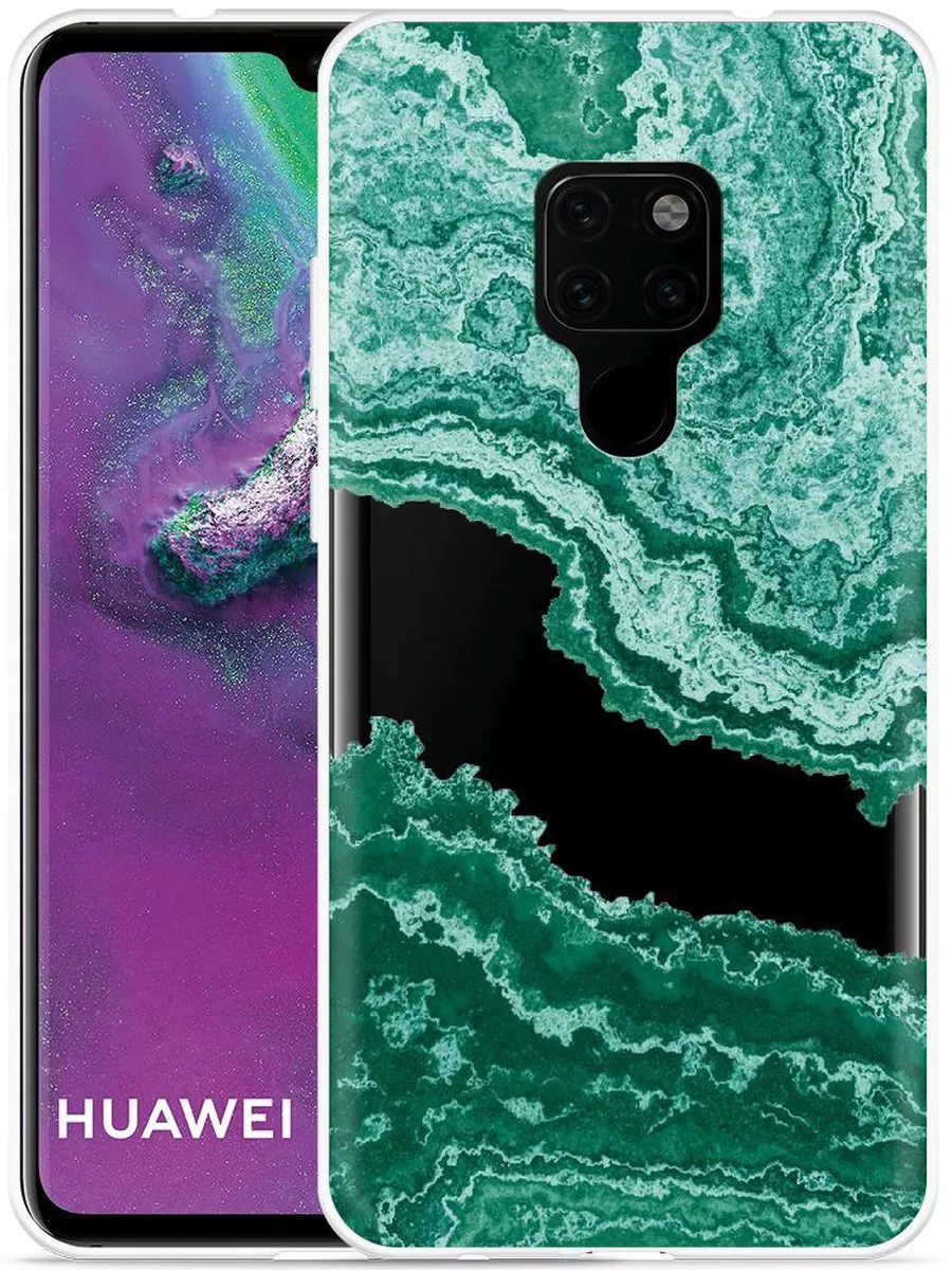 Just in Case Huawei Mate 20 Hoesje - Turquoise Marble Art - MPN 138712