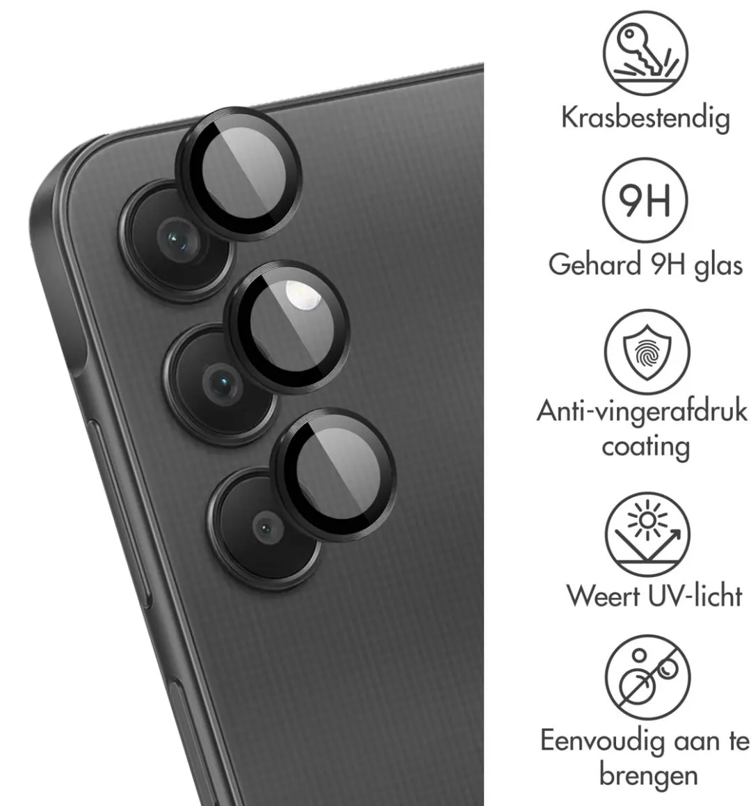 imoshiion Camera Lens Protector Samsung Galaxy A25 - 2 Stuks - Zwart - afbeelding 6 van 6