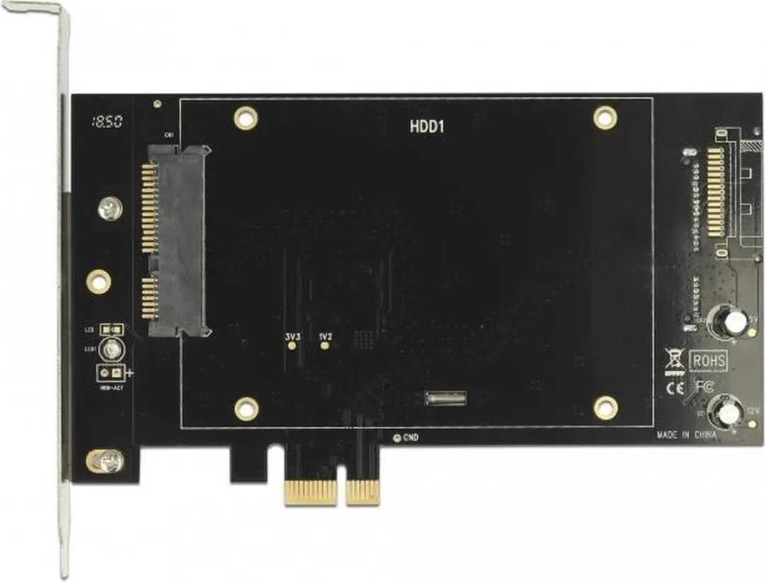 Delock 90349 PCIe Kaart 2x SATA Intern - Zilver/Zwart