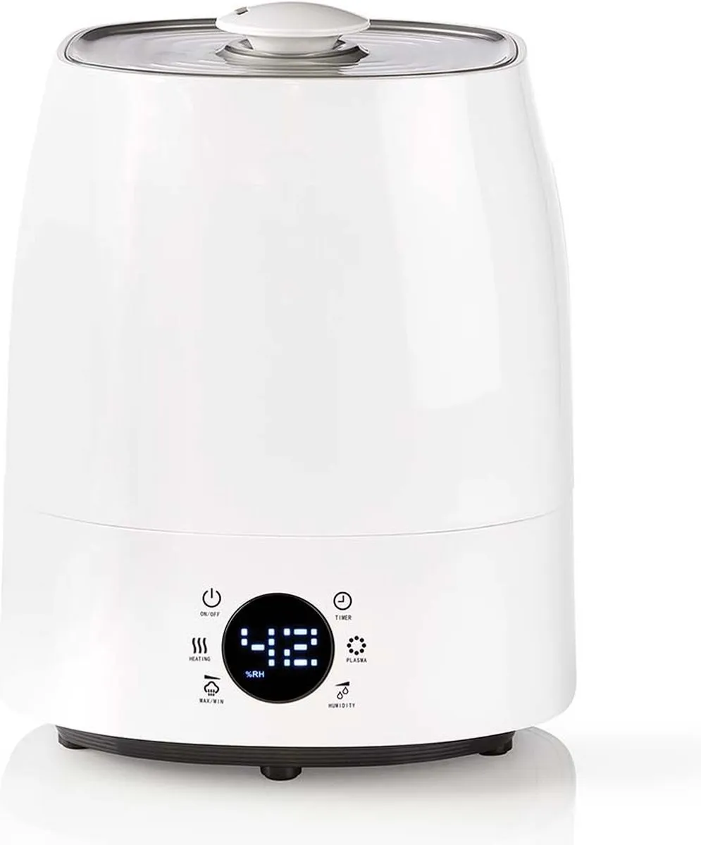 Nedis Luchtbevochtiger – 5,5L – Warme & Koele Mist – Timer – 50m² – Grijs/Wit
