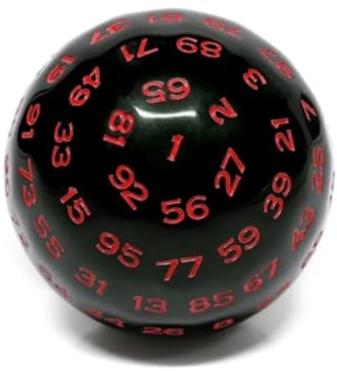 Foam Brain Games D100 Dobbelsteen 45mm - Zwart/Rood