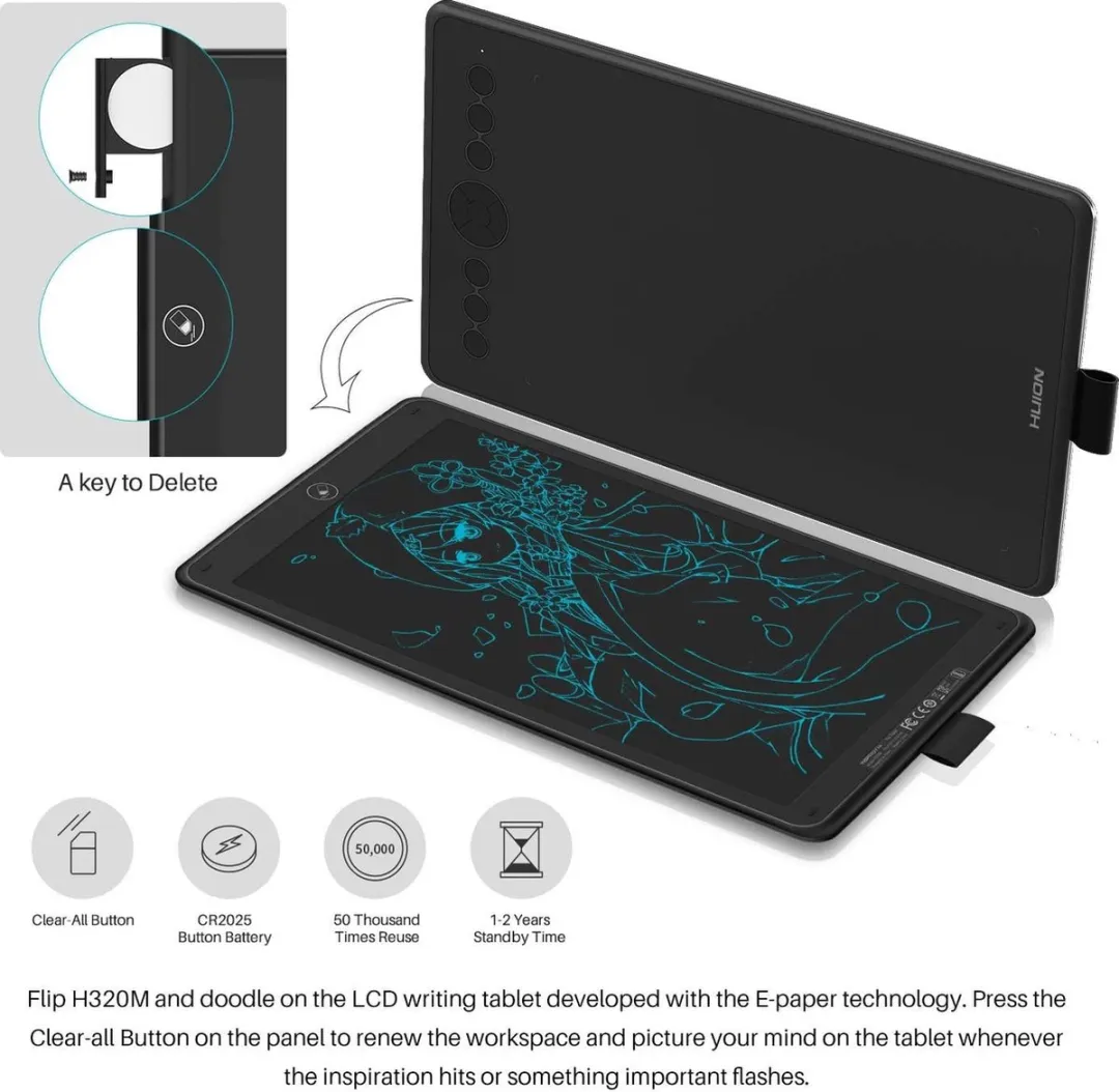 Huion LCD Tekenbord - Rood/Zwart