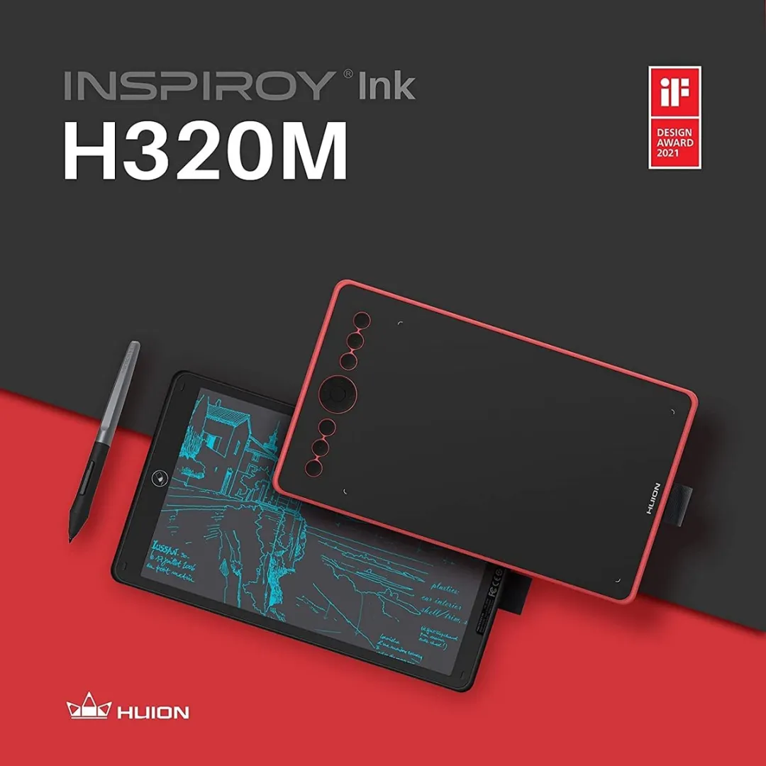 Huion LCD Tekenbord - Rood/Zwart