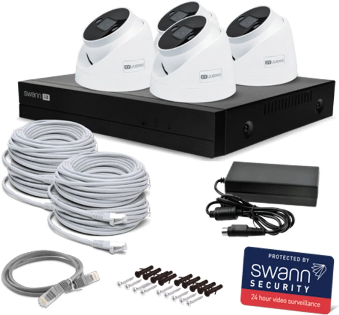 Swann AdvancedX SWNVK-8ADVANX4D-EU Beveiligingscamera's 4K - 4 Camera's - 1TB NVR - Wit