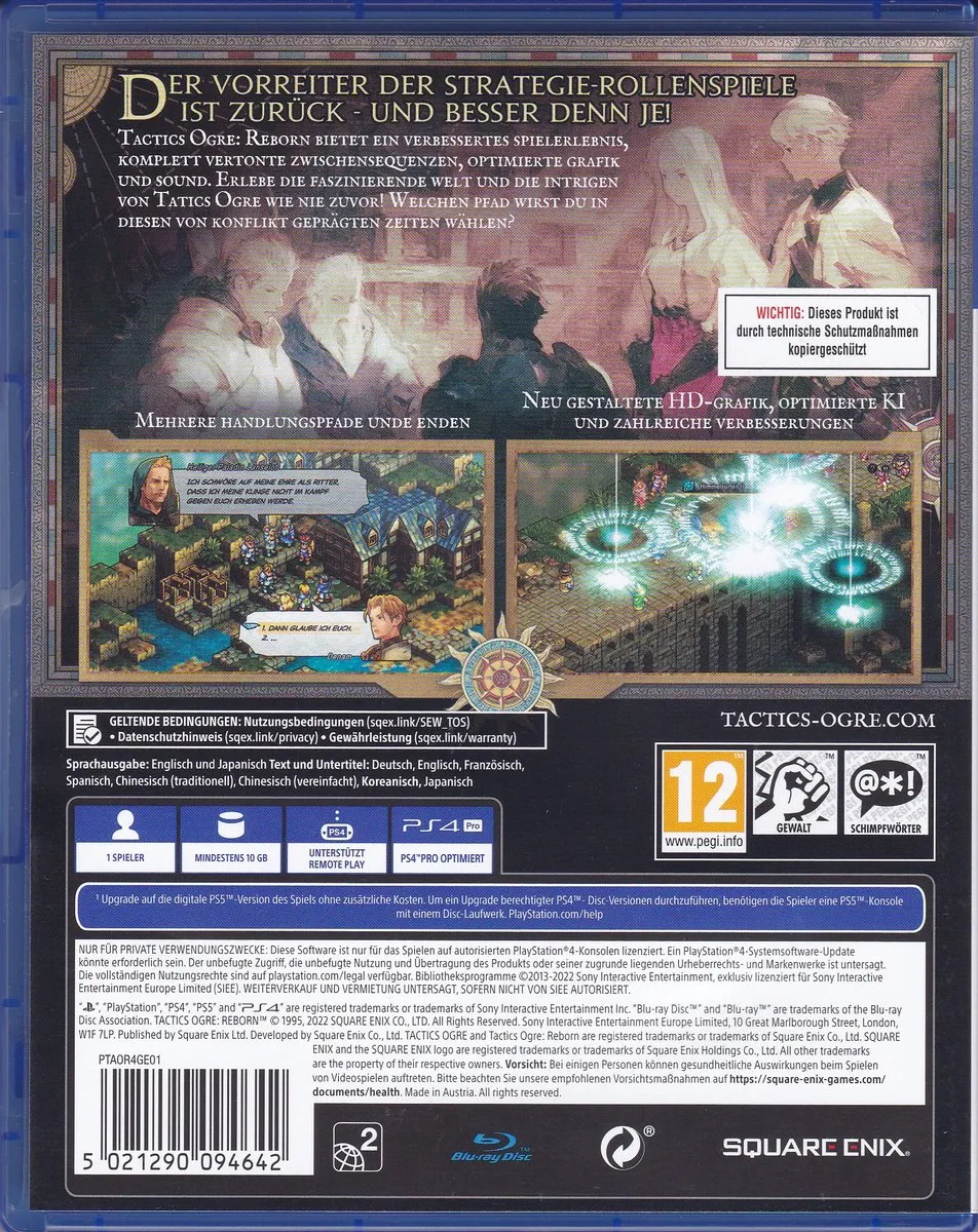 Square Enix Tactics Ogre Reborn DE PS4