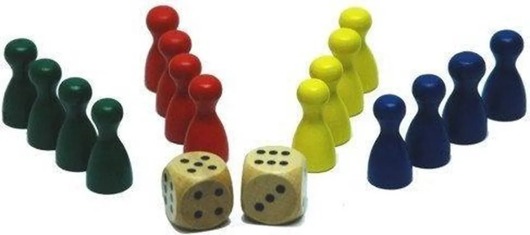 HOT Games Halma Pionnen 4x4 - 24mm + Dobbelstenen