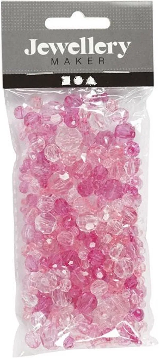 Creativ Company Plastic Facet Kralenmix Roze Harmonie 170 Stuks