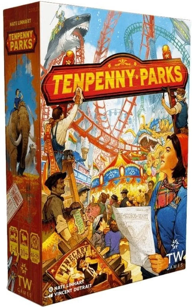 Tenpenny Parks - Bordspel voor 2-4 spelers - Themapark bouwspel