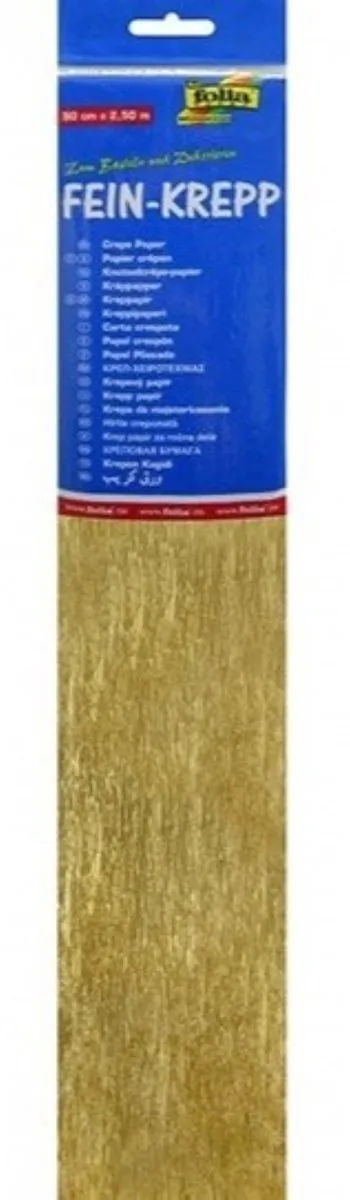 Folia Crepepapier Goud 5 Stuks - 50x250cm