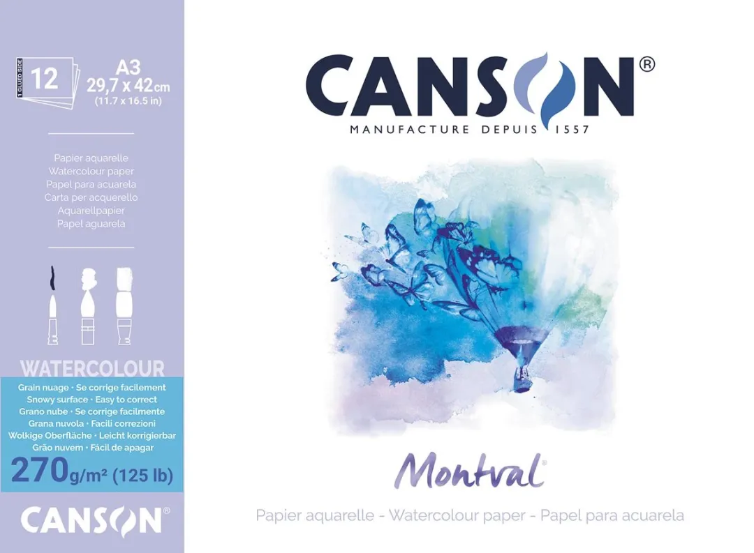 Canson Montval Aquarelpapier Grof Wit A3