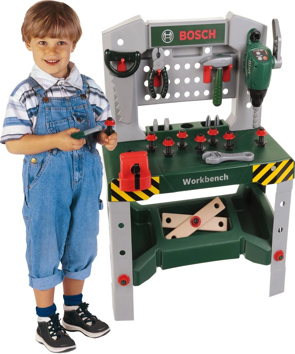 Klein Toys Bosch Werkbank - Groen - 34 Accessoires