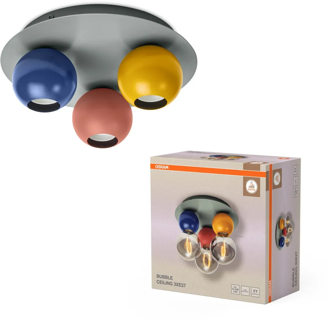 Osram Decor Bubble Plafondlamp 3xE27 - 250mm - Multicolor