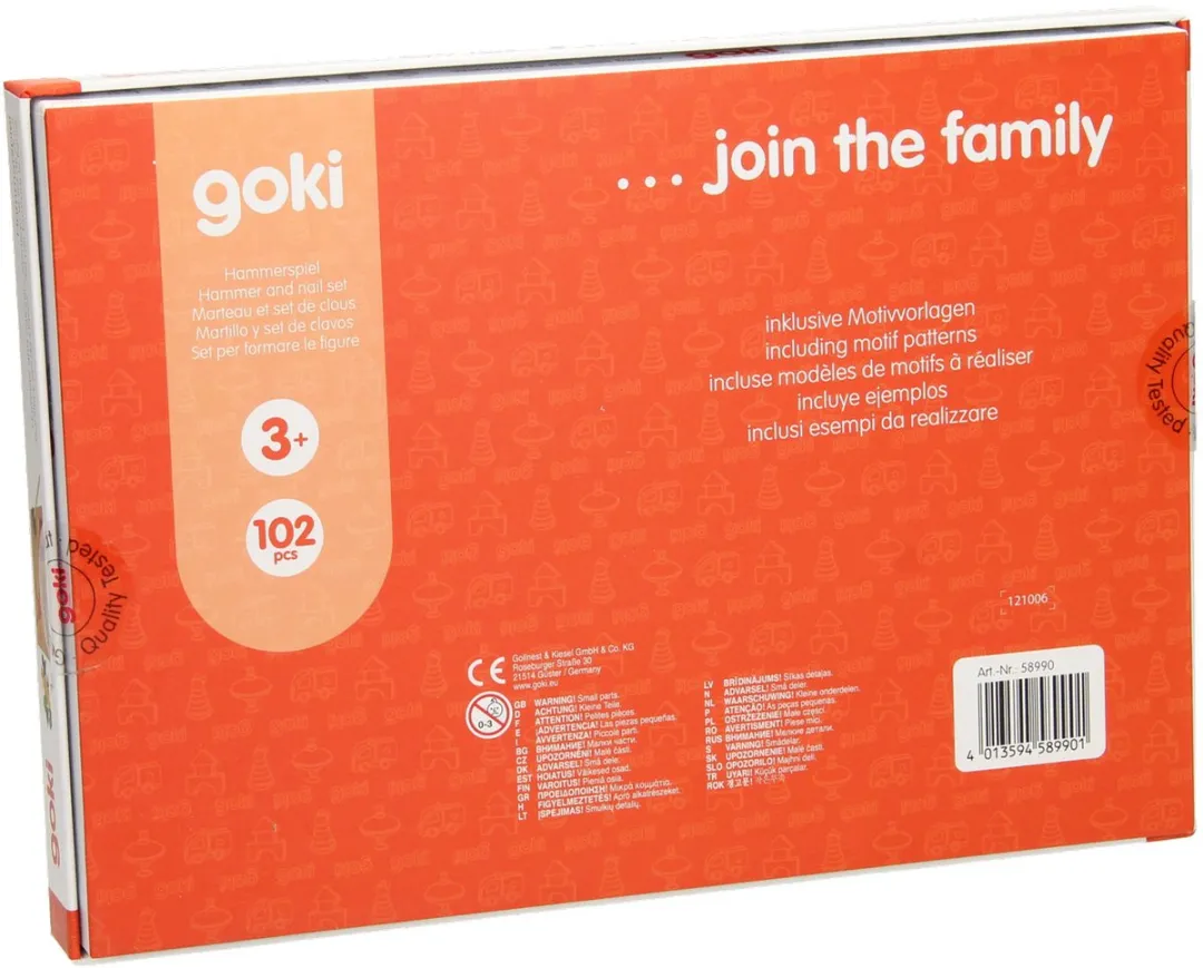 Goki Hammer and Nail Set 58578 - Multi - afbeelding 6 van 6