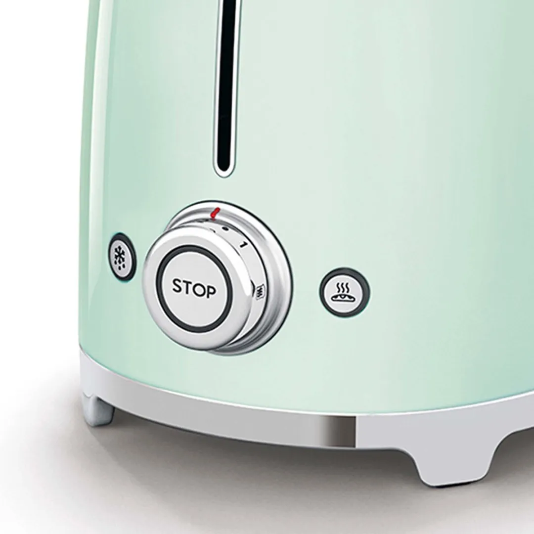 Smeg TSF01PGEU Broodrooster 2x2 - 950W - Watergroen