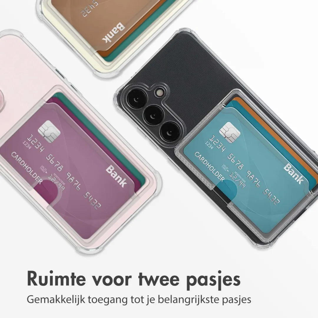 imosHion Hoesje Samsung Galaxy S24 - Pasjeshouder 2 Stuks - Transparant