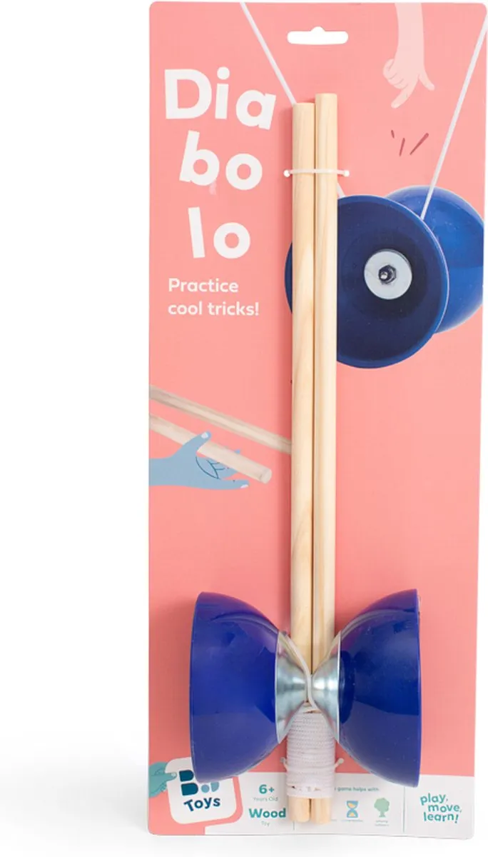 BS Toys Diabolo Rubber Blauw - Circus Speelgoed - 6+ Jaar