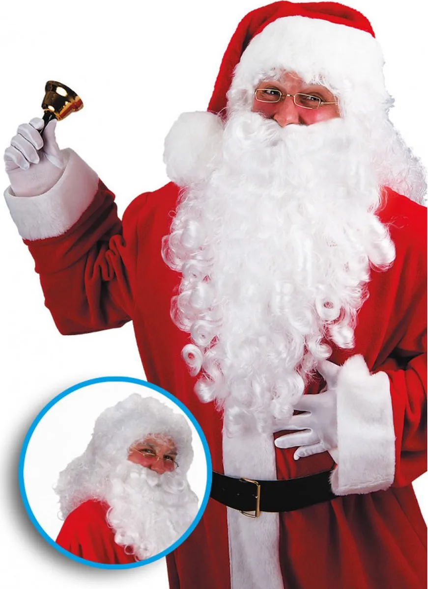 Carnival Toys Santa Pruik met Baard - 50cm Wit Synthetisch