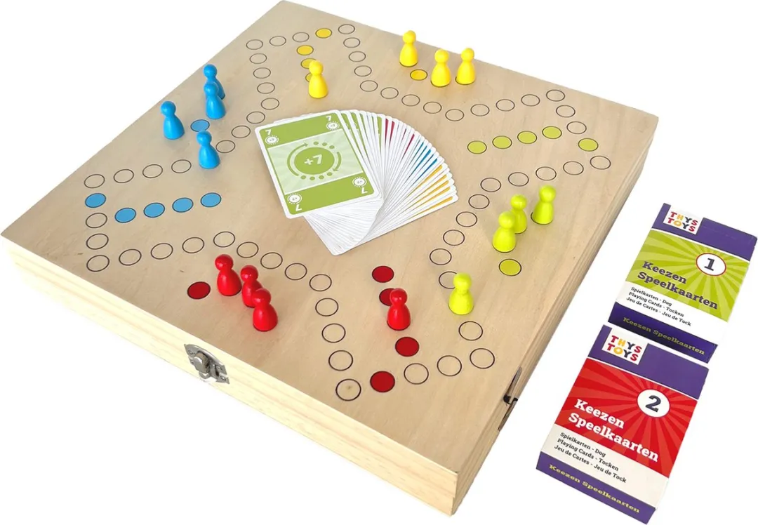 ThysToys Keezenspel en Slingpuck XXL - Hout - 2 tot 6 spelers
