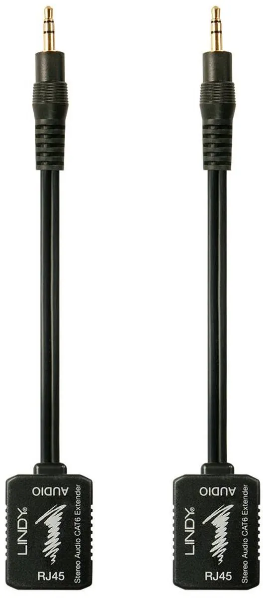 Lindy Audio-extender Stereo 3.5mm RJ45 - 100m - Zwart