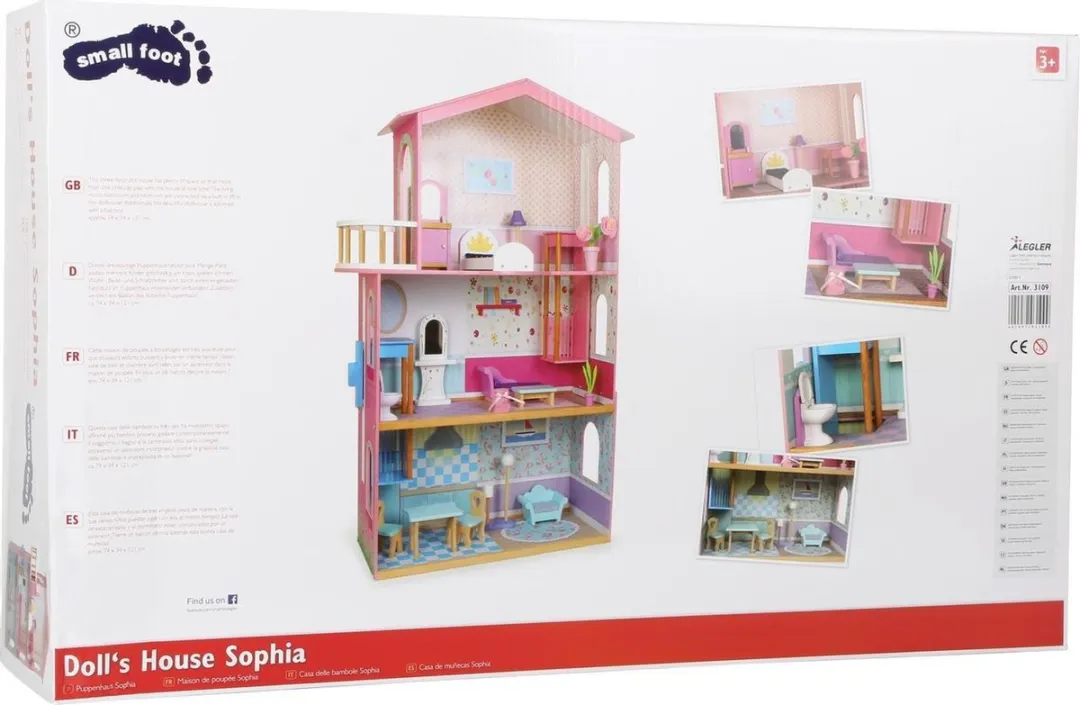 Small foot Poppenhuis Sophia 74x121x34cm - Roze - 15 Meubels - afbeelding 4 van 6