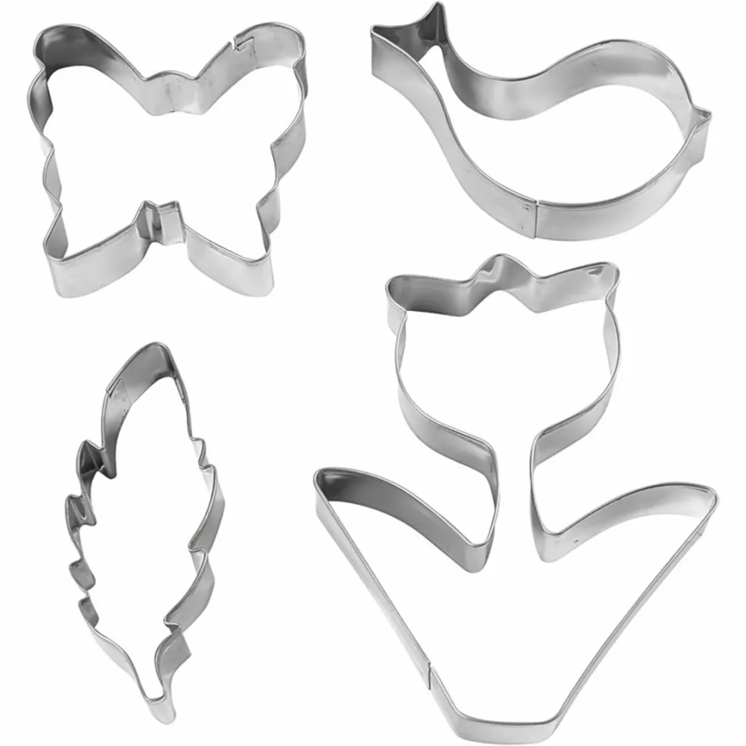 Creativ Company Uitsteekvormen Dieren Set - 4 Stuks - Zilver