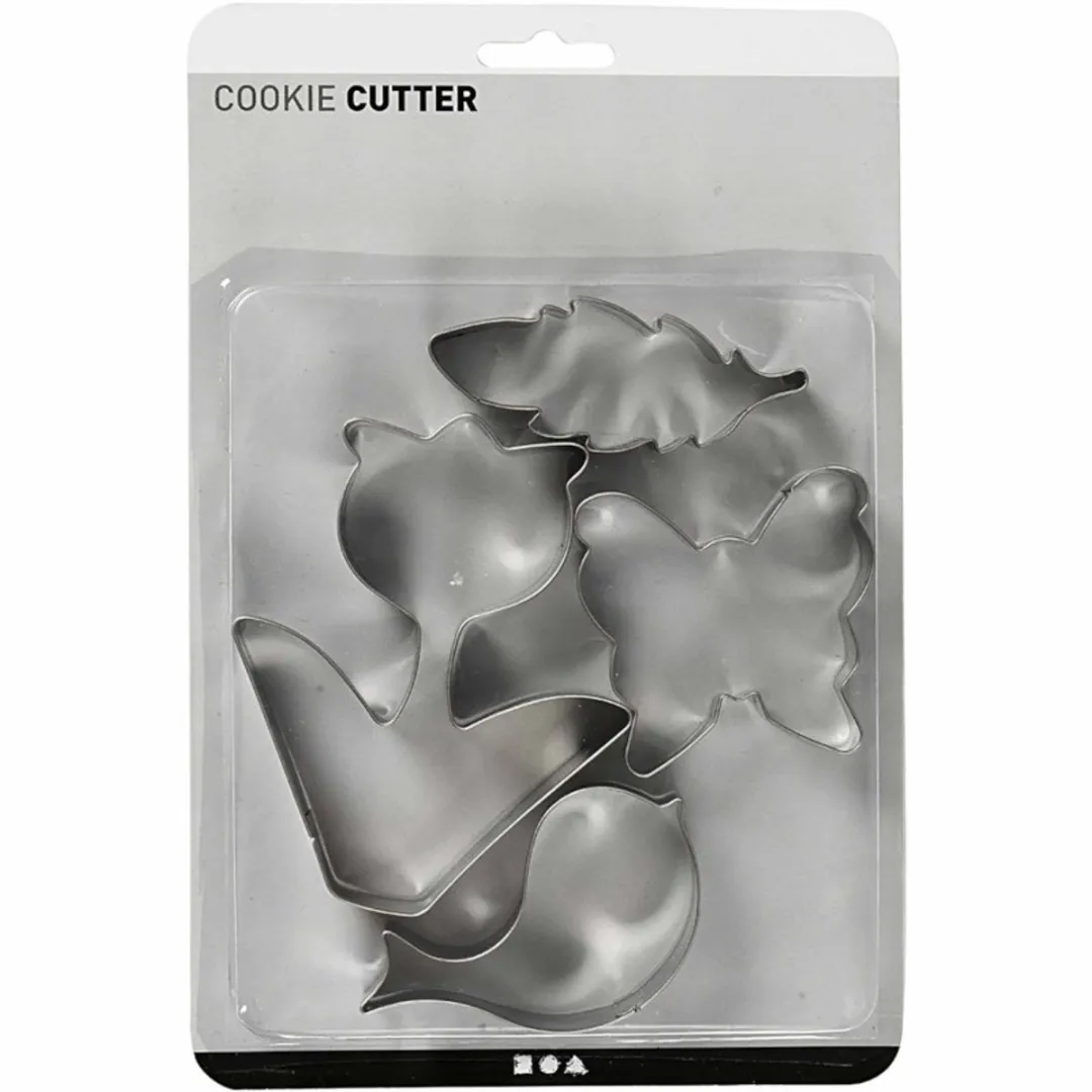 Creativ Company Uitsteekvormen Dieren Set - 4 Stuks - Zilver