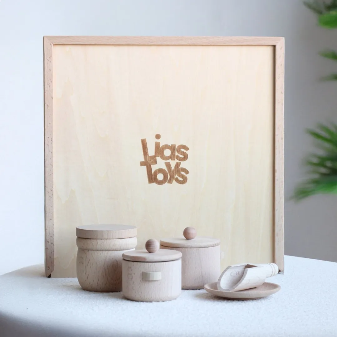 LiasToys Houten Sensory Speelbak 45x45cm - Met deksel