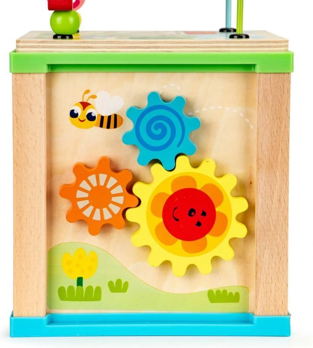 ECOTOYS Houten Educatieve Kubus - 18x18x33cm - Bruin