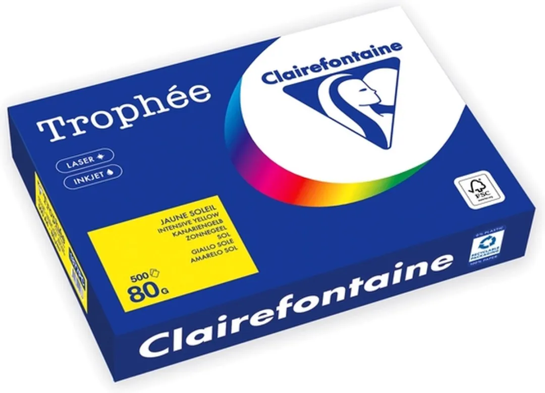 Clairefontaine Trophée Kopieerpapier A4 80g - Zonnegeel 500 Vel
