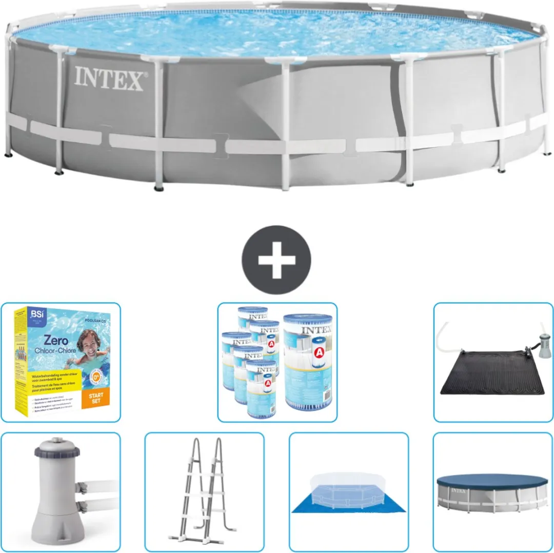 Intex Rond Prism Frame Zwembad 427x107cm - Grijs
