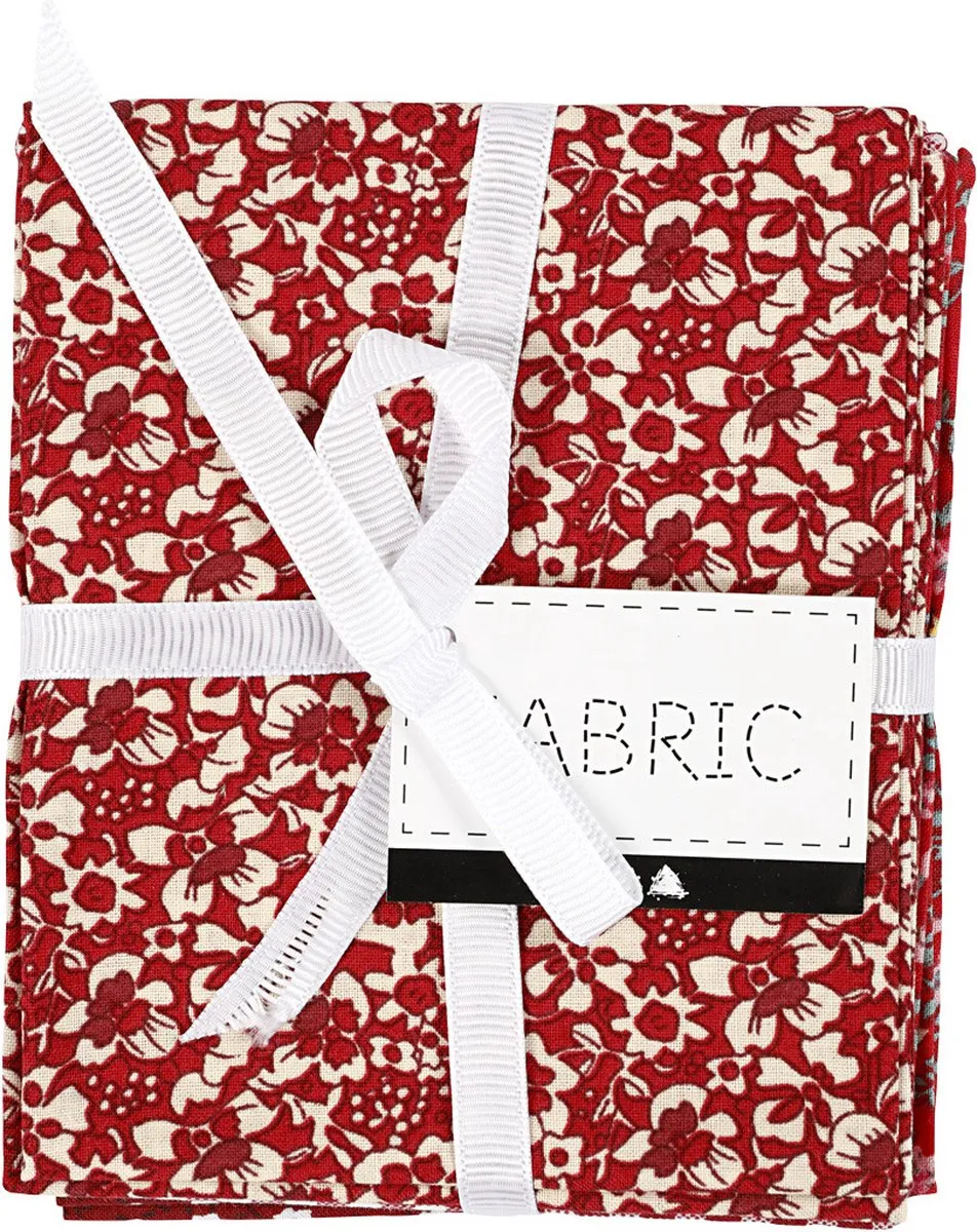 Creativ Company Patchworkstof 45x55cm - Rood - 4 Stuks