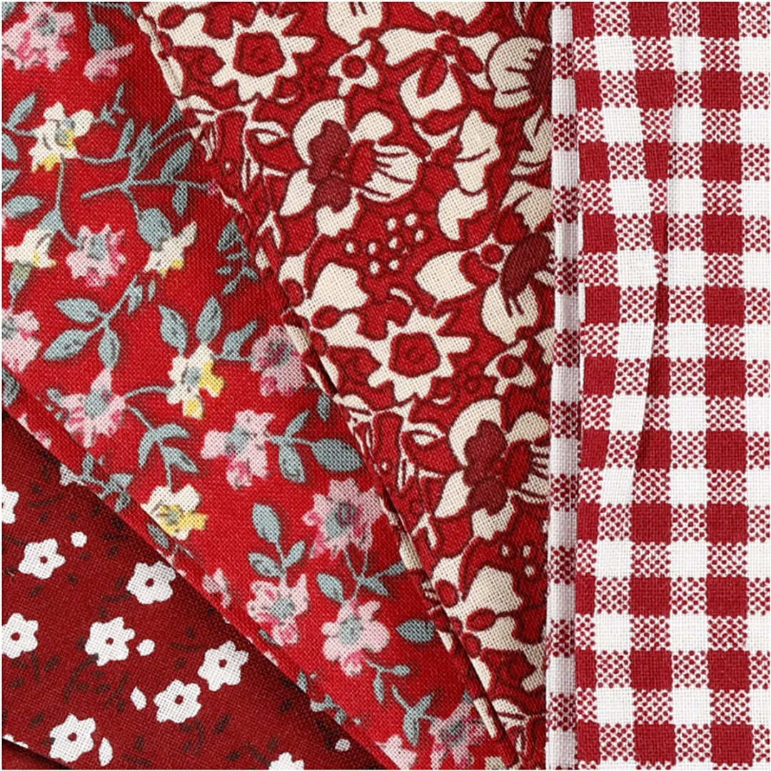 Creativ Company Patchworkstof 45x55cm - Rood - 4 Stuks