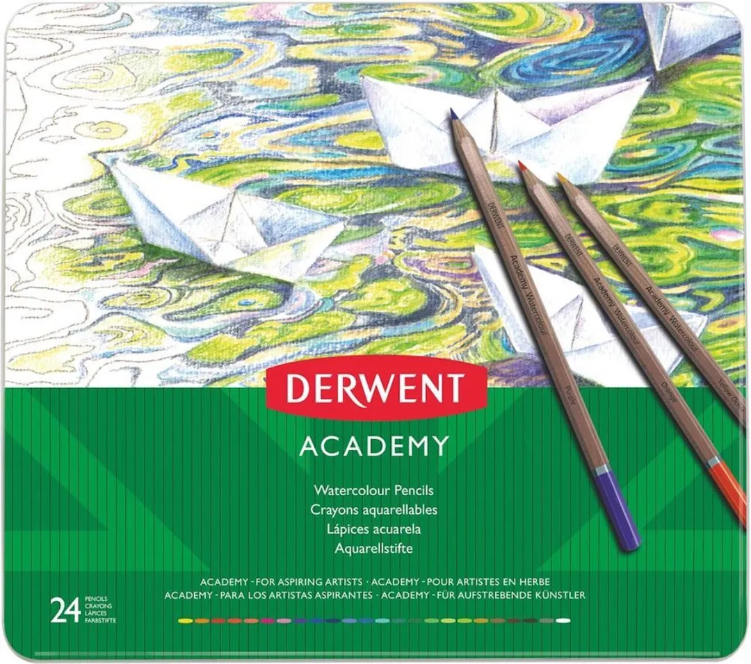 Derwent Academy Kleurpotloodset - 24 Stuks - Geassorteerde Kleuren