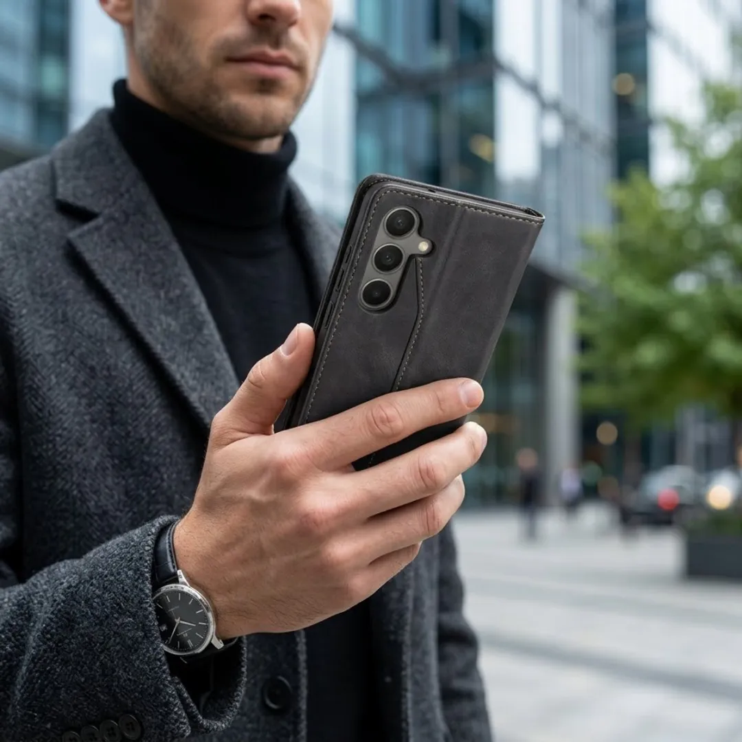 NUVEX Zwart Kunstleer Wallet Case Samsung Galaxy A36 - Magneetsluiting
