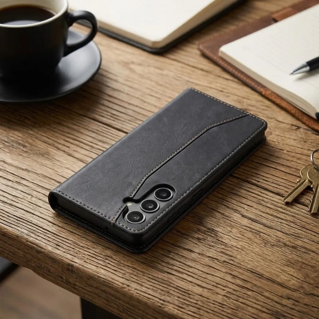 NUVEX Zwart Kunstleer Wallet Case Samsung Galaxy A36 - Magneetsluiting