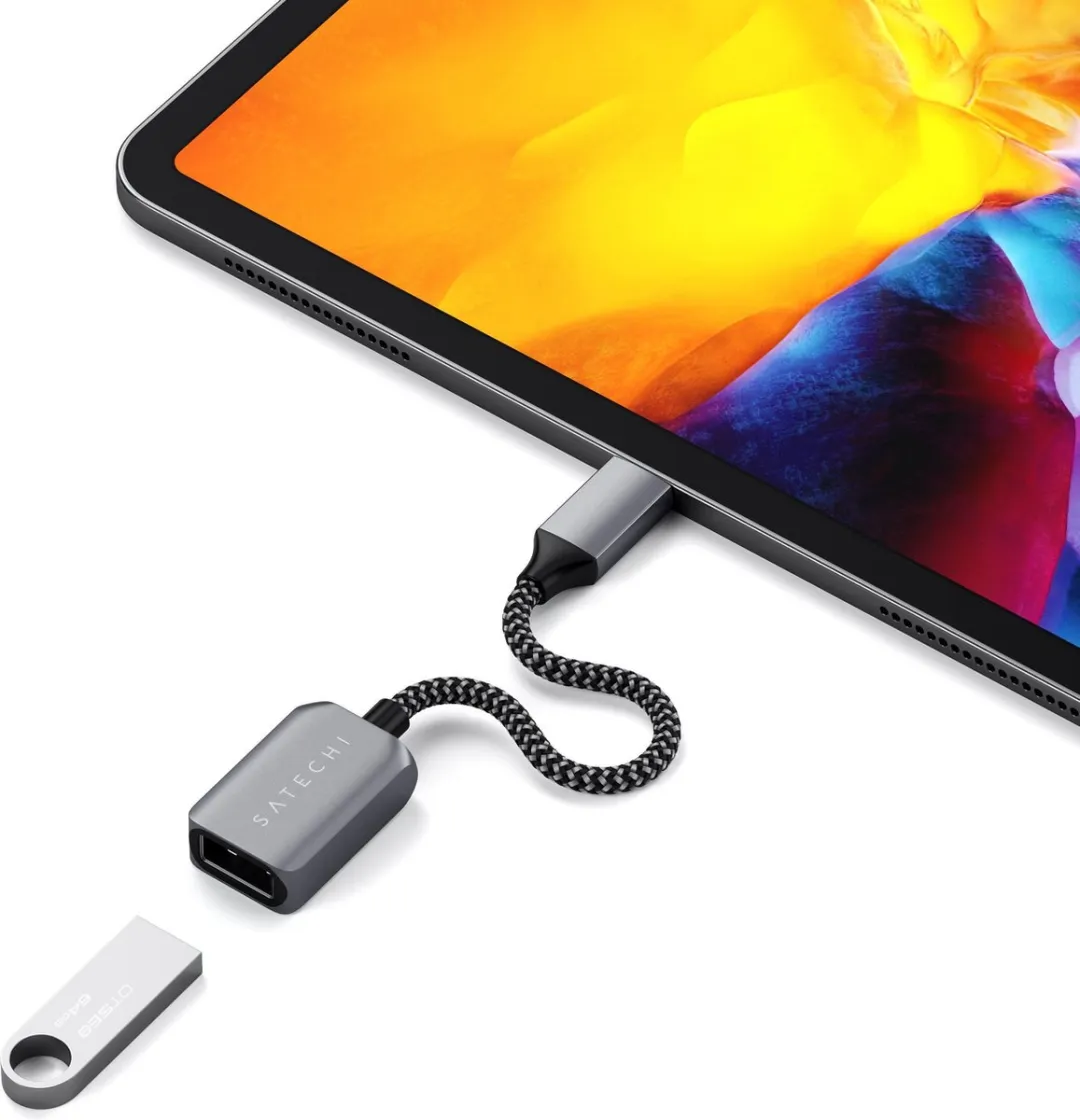 Satechi USB-C naar USB-A 3.0 Adapter - Grijs