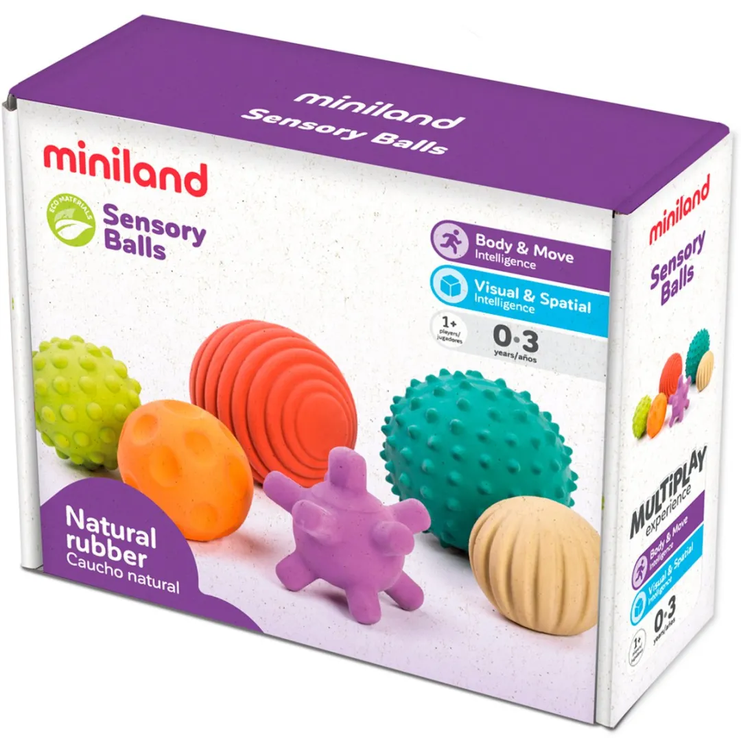 Miniland Speelbal Ballenset 6 Stuks - Ø7cm Multicolor