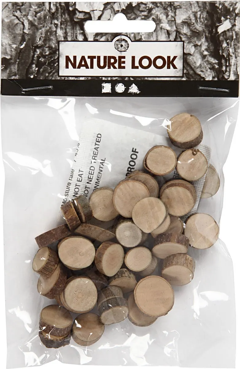 Creativ Company Houten Schijven 25g - Naturel