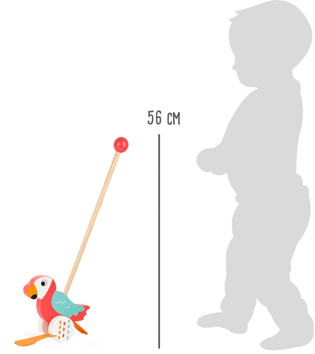 Small Foot Houten Duwfiguur Lori Papegaai - 10475