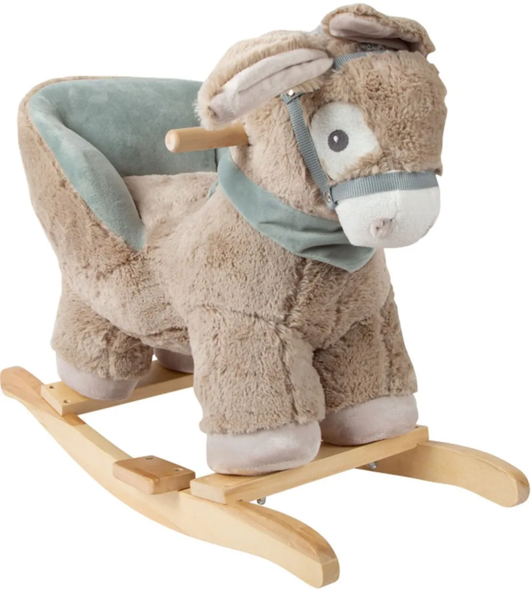 Small Foot Houten Hobbel Ezel met Stoel 12210 - Beige/Groen