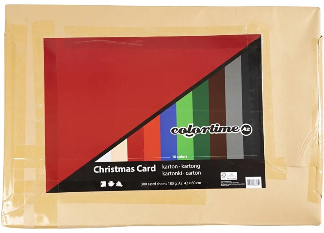 Colortime Kerst Karton A2 420x600mm - 300 Vellen Multicolor