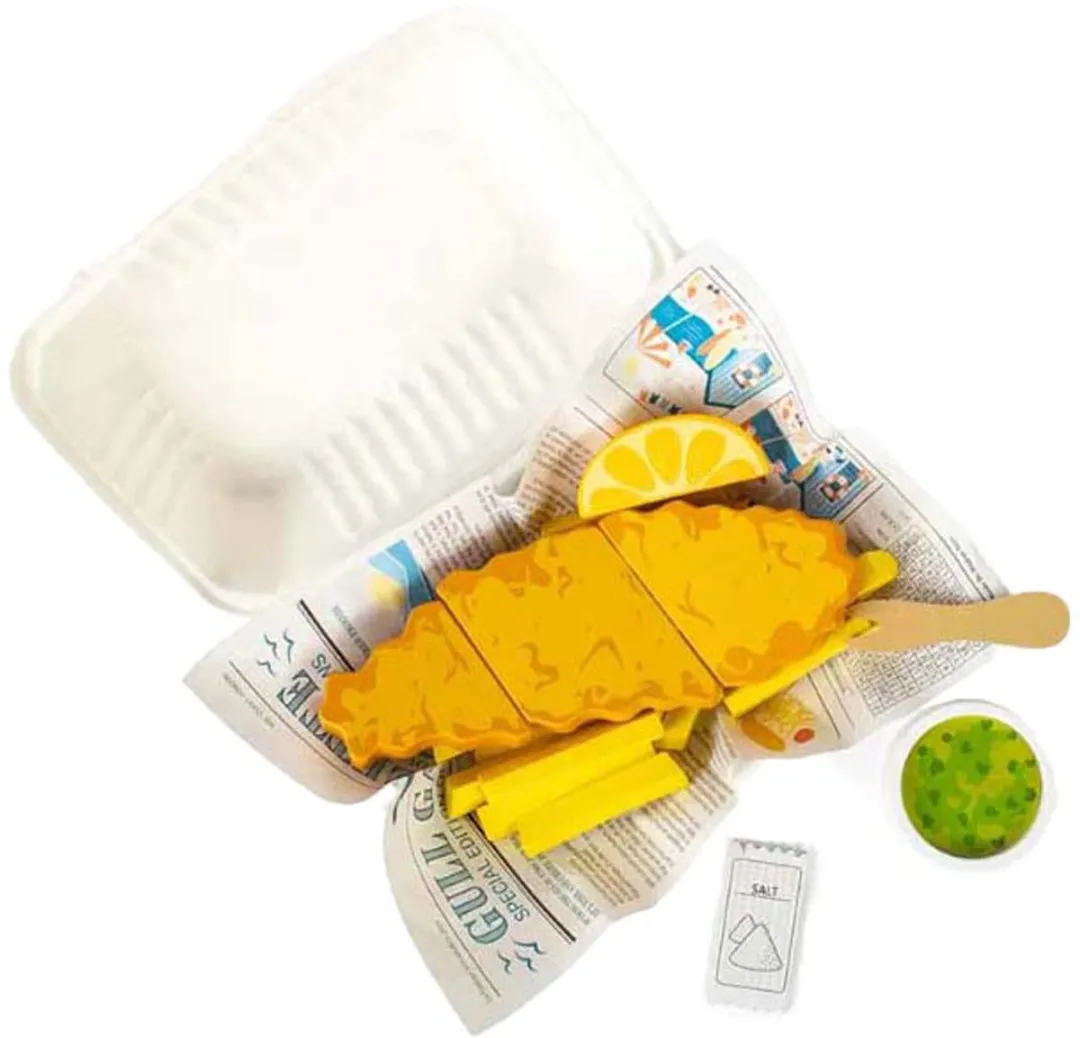 BigJigs Houten Vis & Friet Set - 26-delig