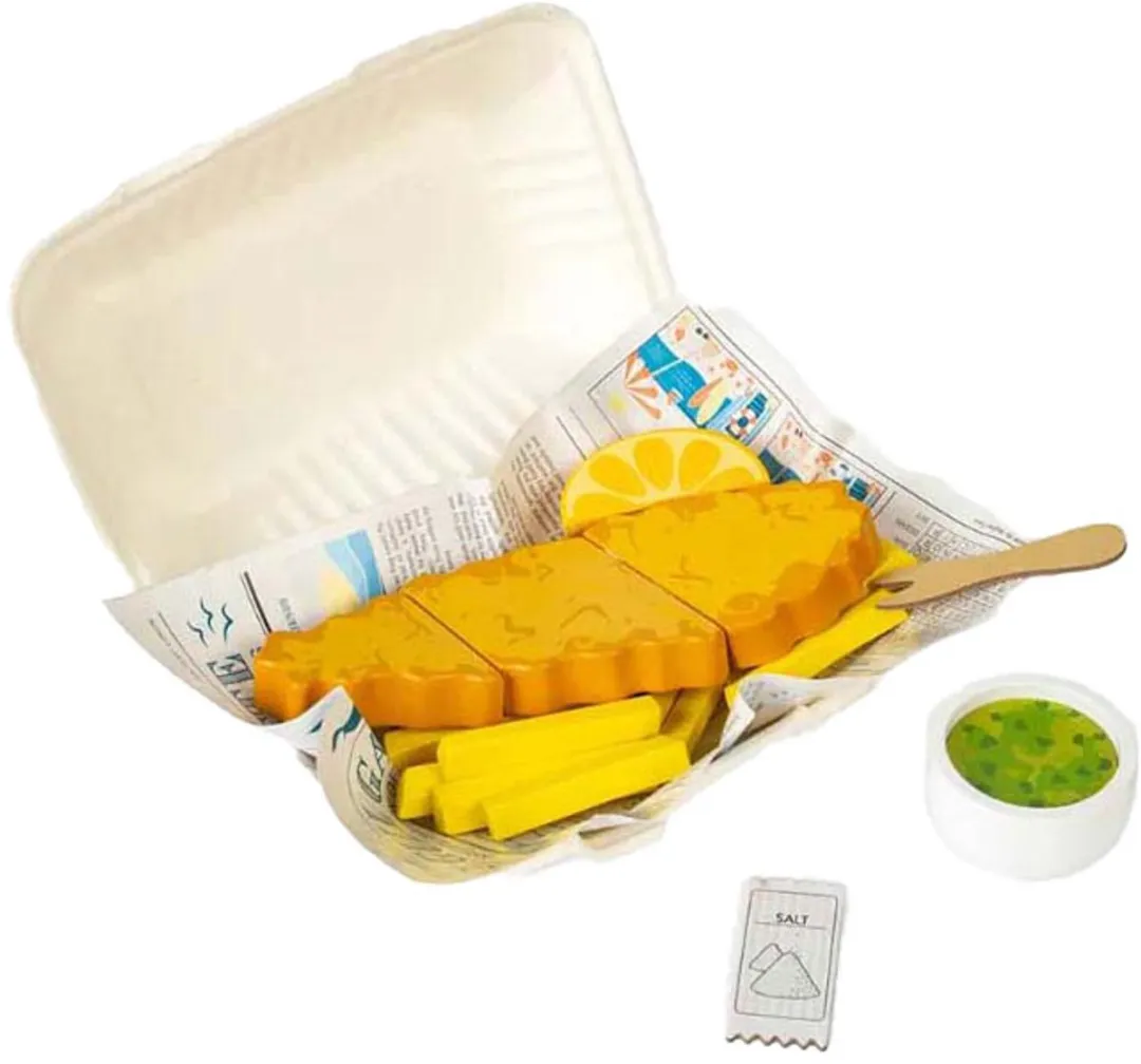 BigJigs Houten Vis & Friet Set