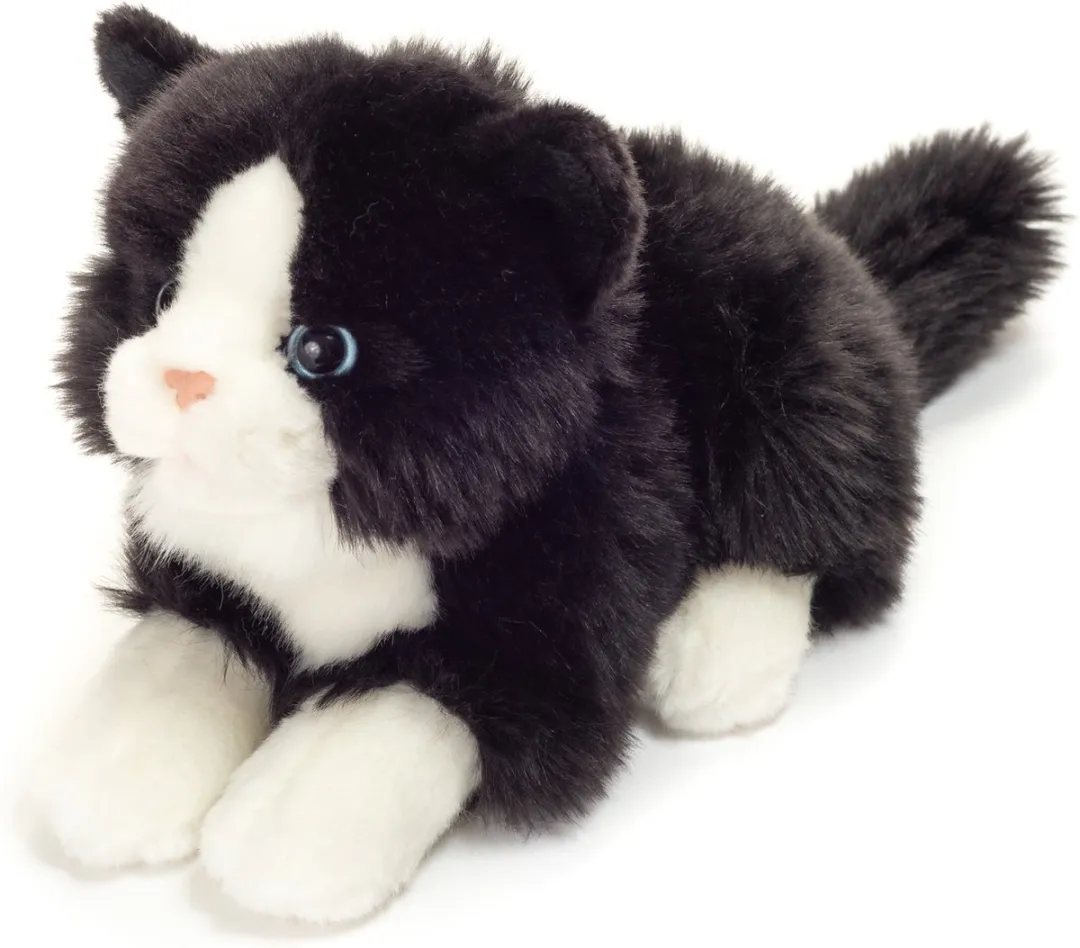 Teddy Hermann Knuffeldier Kat/Poes - Zwart/Wit - 20 cm
