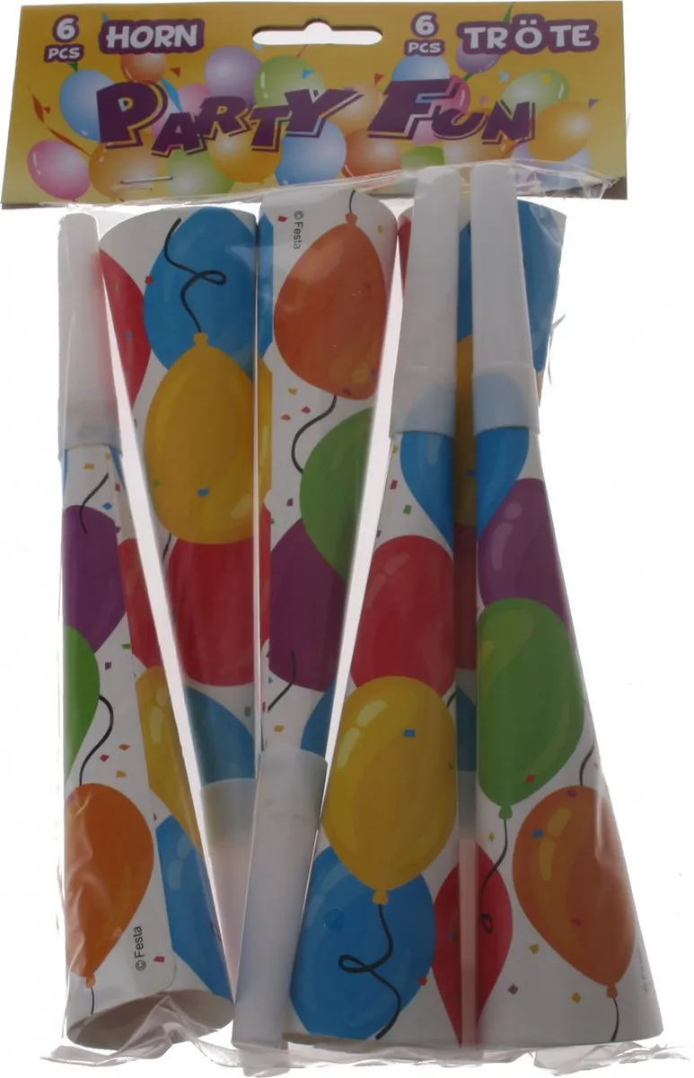 Eddy Toys Toeters Party Fun - 6 Stuks 20cm - Multicolor